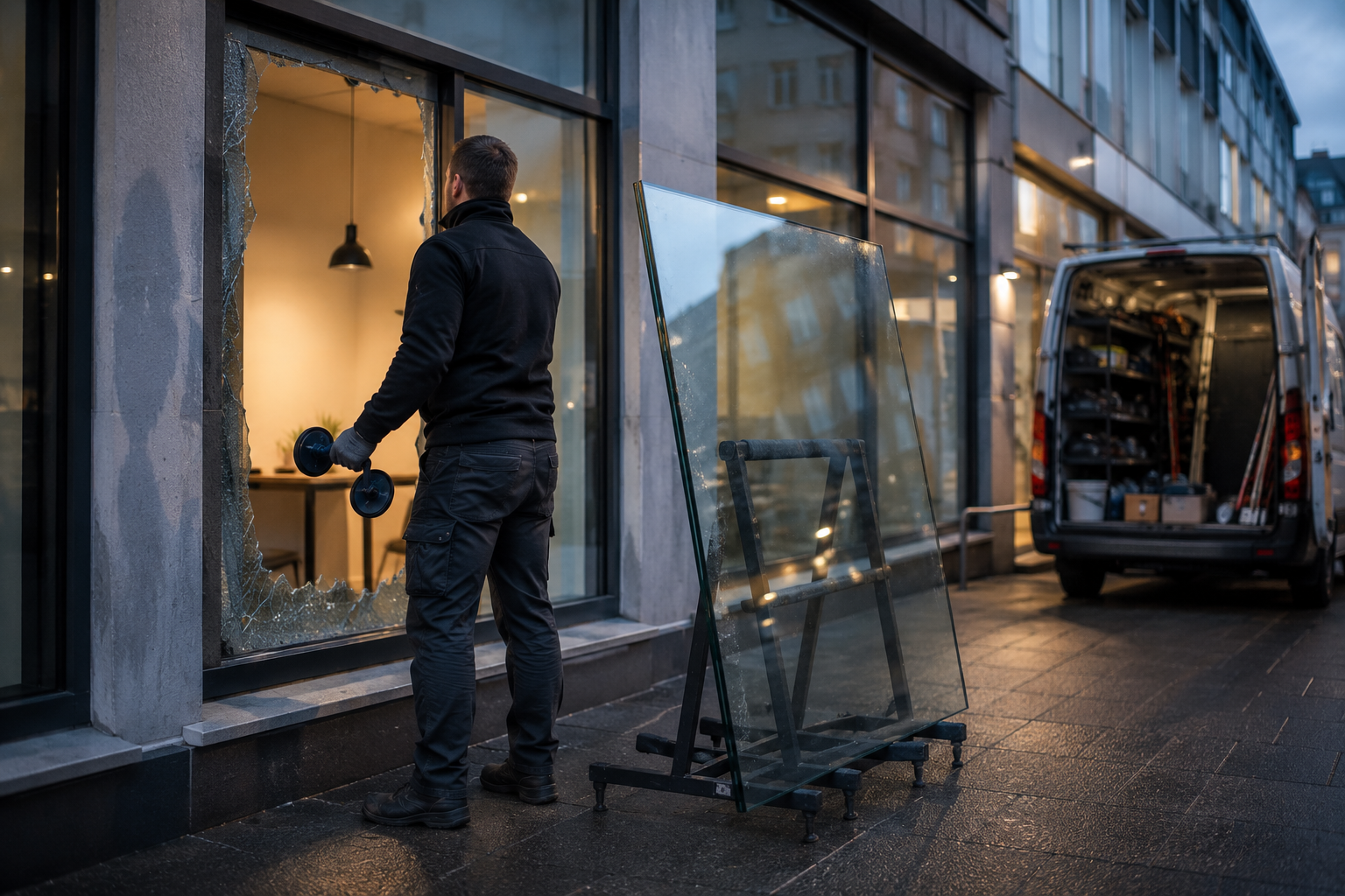 Akutt glasservice ved knust vindu i Oslo