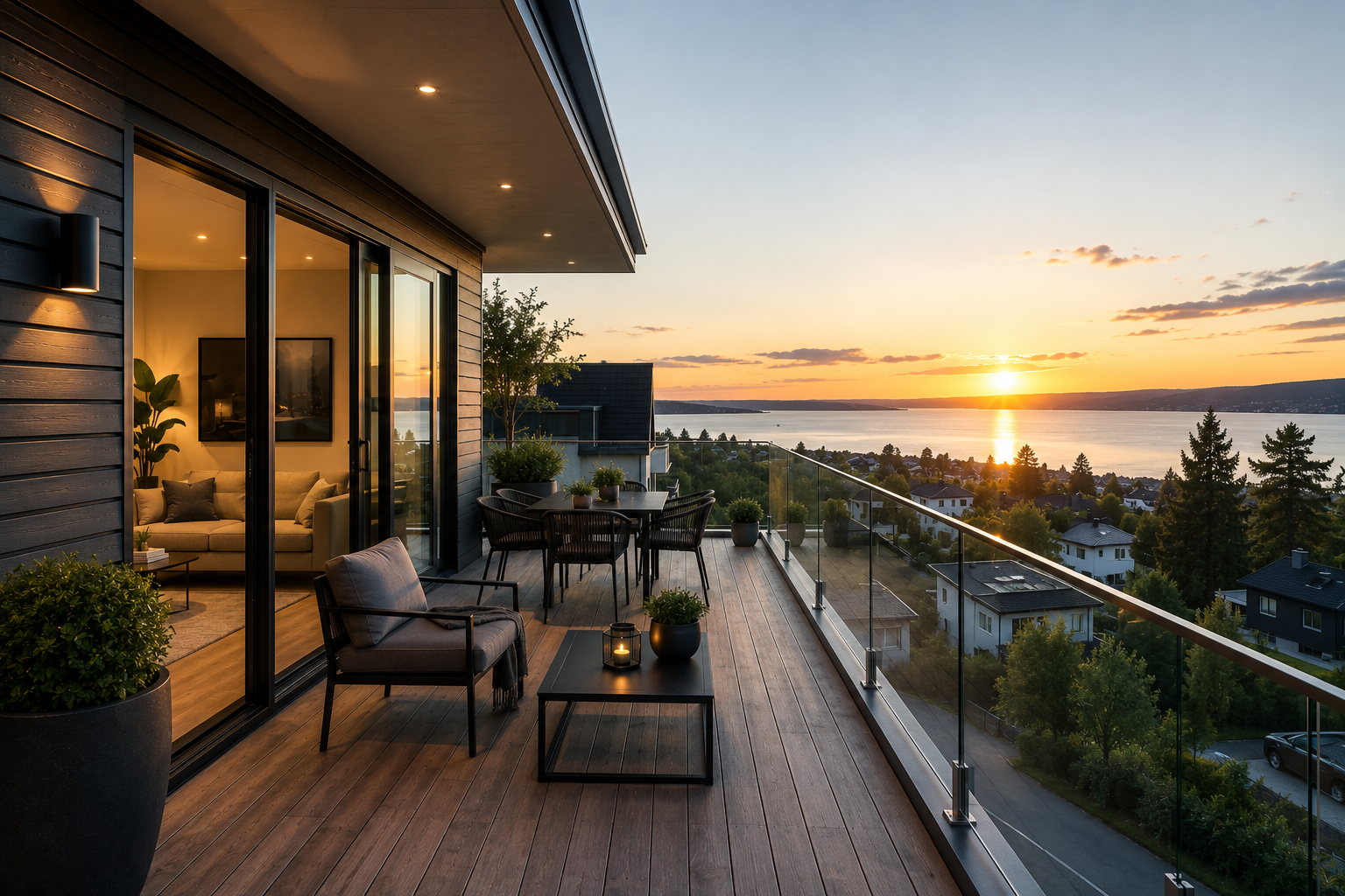 Balkonginnglassing med glassfelt i Oslo