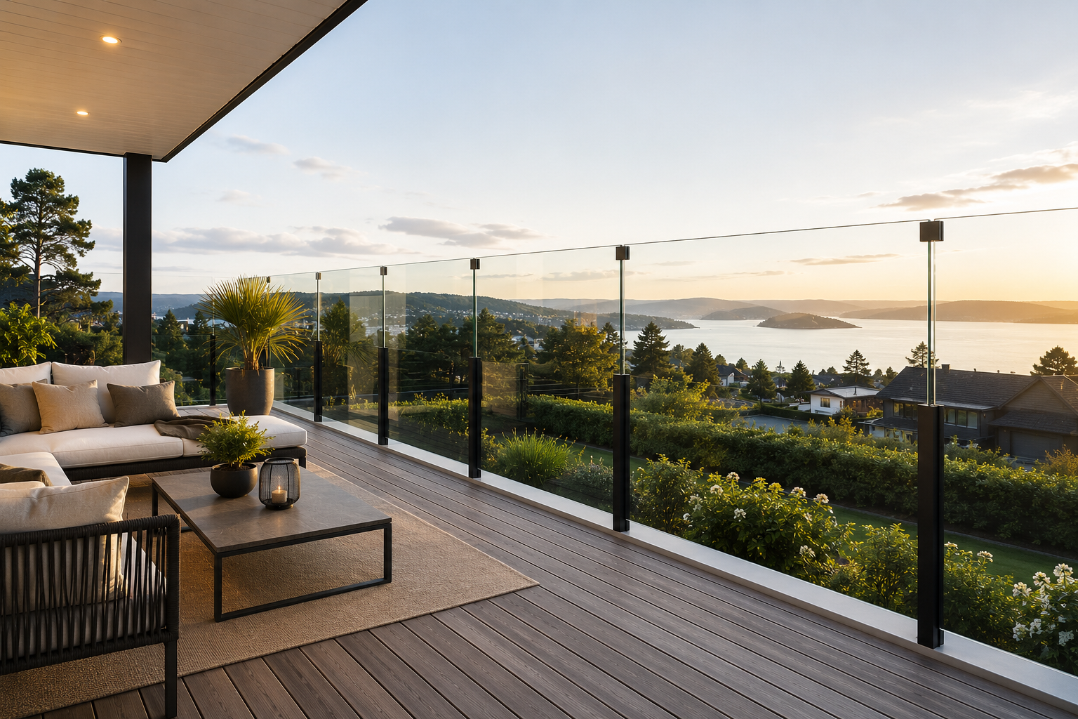 Glassrekkverk til terrasse i Oslo