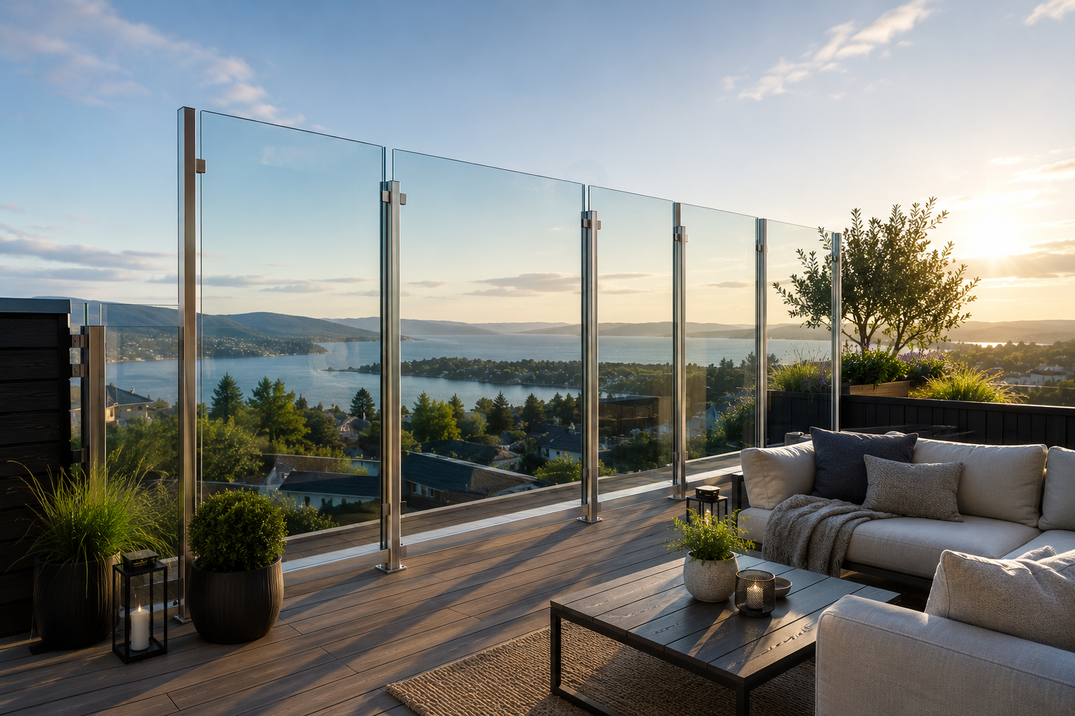 Vindskjerm i glass i Oslo